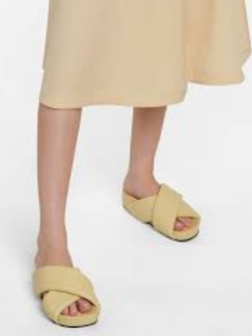 Jil Sander Puffy Napa Crisscross Slide Sandal Size 11.5